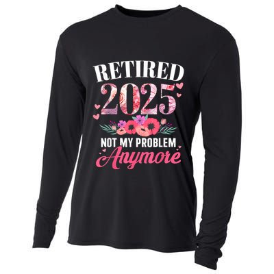 Retired 2025 Not My Problem Anymore Floral Women Retirement Cooling Performance Long Sleeve Crew