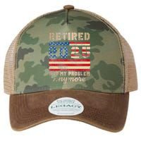 Retired 2025 Not My Problem Anymore Distressed Us Flag Legacy Tie Dye Trucker Hat