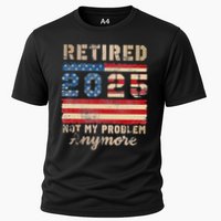 Retired 2025 Not My Problem Anymore Distressed Us Flag Performance Shirt