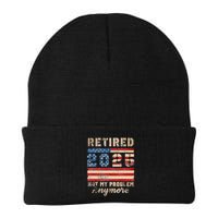 Retired 2025 Not My Problem Anymore Distressed Us Flag Beanie