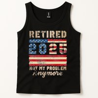 Retired 2025 Not My Problem Anymore Distressed Us Flag Tank Top