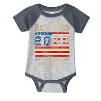 Retired 2025 Not My Problem Anymore Distressed Us Flag Infant Baby Jersey Bodysuit