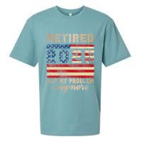 Retired 2025 Not My Problem Anymore Distressed Us Flag Sueded Cloud Jersey T-Shirt