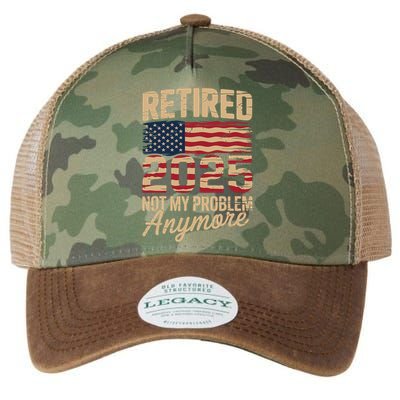 Retired 2025 Not My Problem Anymore With US Flag Retirement  Legacy Tie Dye Trucker Hat