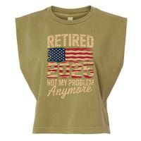 Retired 2025 Not My Problem Anymore With US Flag Retirement  Garment-Dyed Women's Muscle Tee