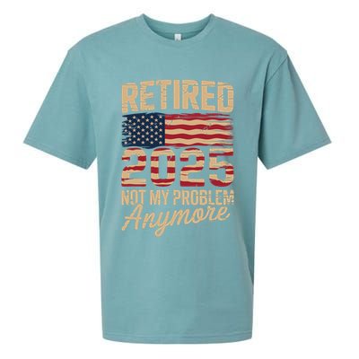 Retired 2025 Not My Problem Anymore With US Flag Retirement  Sueded Cloud Jersey T-Shirt