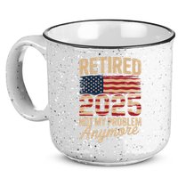 Retired 2025 Not My Problem Anymore With US Flag Retirement  15oz Campfire Ceramic Mug