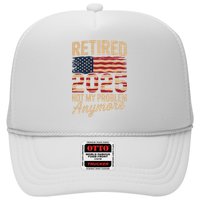 Retired 2025 Not My Problem Anymore With US Flag Retirement  Trucker Hat