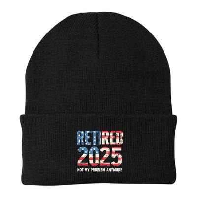 Retired 2025 Not My Problem Anymore Vintage American Flag Beanie