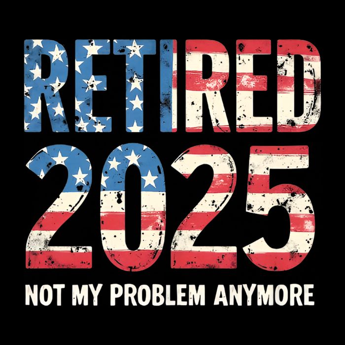 Retired 2025 Not My Problem Anymore Vintage American Flag Drawstring Bag
