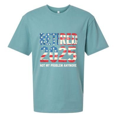 Retired 2025 Not My Problem Anymore Vintage American Flag Sueded Cloud Jersey T-Shirt