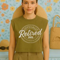 Retired 2025 Not My Problem Anymore Retirement Garment-Dyed Women's Muscle Tee