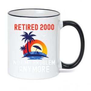 RETIRED 2000 NOT MY PROBLEM ANYMORE RETRO FUNNY RETIREMENT 11oz Black Color Changing Mug