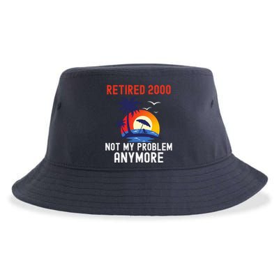 RETIRED 2000 NOT MY PROBLEM ANYMORE RETRO FUNNY RETIREMENT Sustainable Bucket Hat