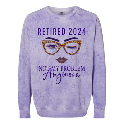 Retired 2024 Not My Problem Anymore Colorblast Crewneck Sweatshirt