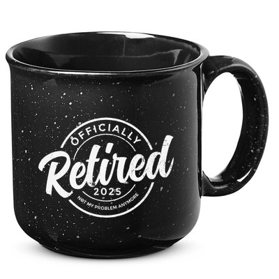 Retired 2025 Not My Problem Anymore Vintage Funny Retirement 15oz Campfire Ceramic Mug