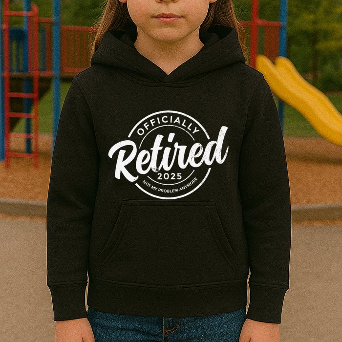 Retired 2025 Not My Problem Anymore Vintage Funny Retirement Kids Hoodie