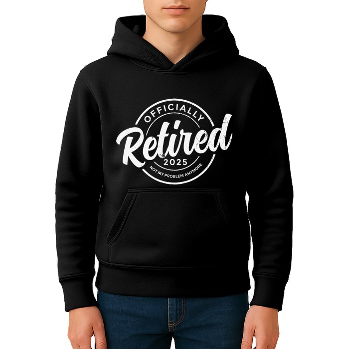 Retired 2025 Not My Problem Anymore Vintage Funny Retirement Kids Hoodie