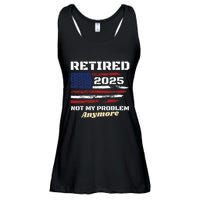 Retired 2025 Not My Problem Anymore American Flag Retirement Ladies Essential Flowy Tank