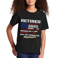 Retired 2025 Not My Problem Anymore American Flag Retirement Kids T-Shirt