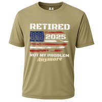 Retired 2025 Not My Problem Anymore American Flag Retirement Performance Shirt