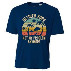 Retired 2024 Not My Problem Anymore Teacher Retirement Gifts Cooling Performance Crew T-Shirt