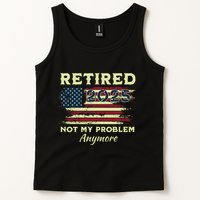 Retired 2025 Not My Problem Anymore Retirement American Flag Tank Top
