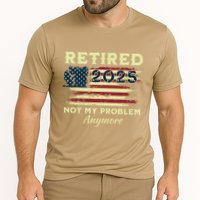 Retired 2025 Not My Problem Anymore Retirement American Flag Performance Shirt