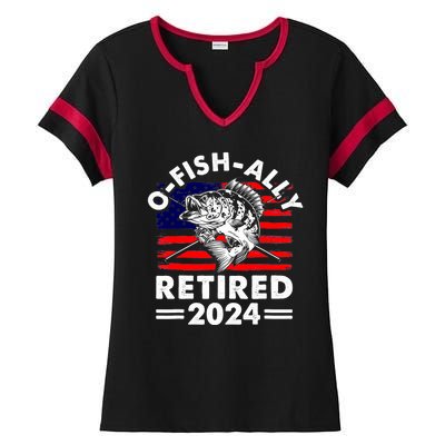 Retirement 2024 O Fish Ally Retired 2024 Fishing Ladies Halftime Notch Neck Tee