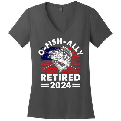 Retirement 2024 O Fish Ally Retired 2024 Fishing Women's V-Neck T-Shirt