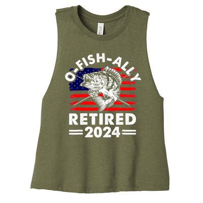 Retirement 2024 O Fish Ally Retired 2024 Fishing Women's Racerback Cropped Tank