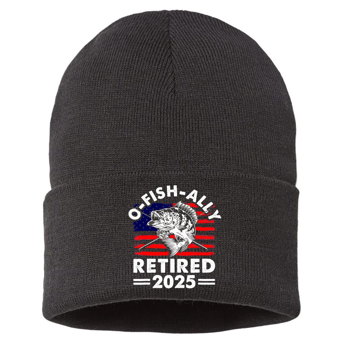 Retirement 2025 O Fish Ally Retired 2025 Fishing Sustainable Knit Beanie