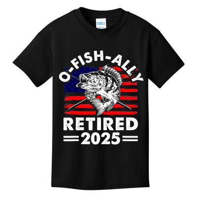Retirement 2025 O Fish Ally Retired 2025 Fishing Kids T-Shirt