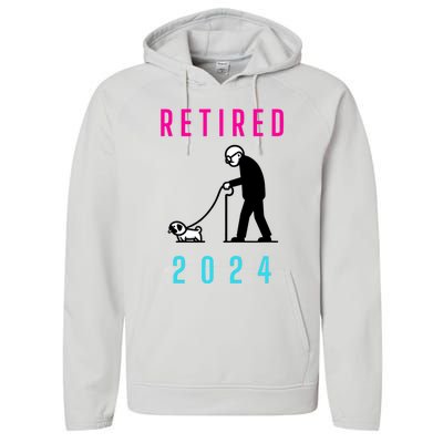 Retired 2024 Pug Owner Retirement Performance Fleece Hoodie