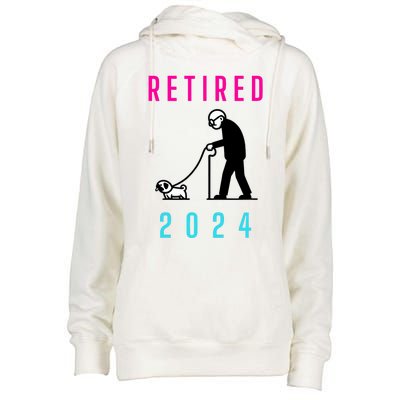 Retired 2024 Pug Owner Retirement Womens Funnel Neck Pullover Hood