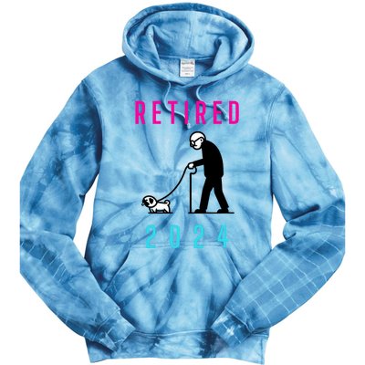 Retired 2024 Pug Owner Retirement Tie Dye Hoodie