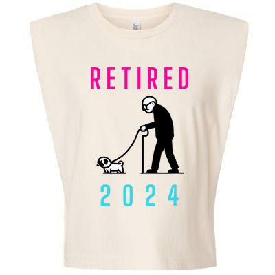 Retired 2024 Pug Owner Retirement Garment-Dyed Women's Muscle Tee