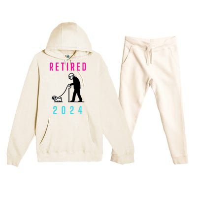 Retired 2024 Pug Owner Retirement Premium Hooded Sweatsuit Set