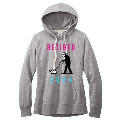 Retired 2024 Pug Owner Retirement Women's Fleece Hoodie