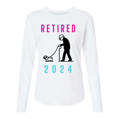 Retired 2024 Pug Owner Retirement Womens Cotton Relaxed Long Sleeve T-Shirt