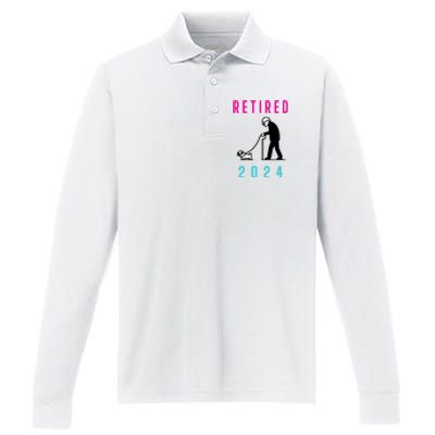 Retired 2024 Pug Owner Retirement Performance Long Sleeve Polo