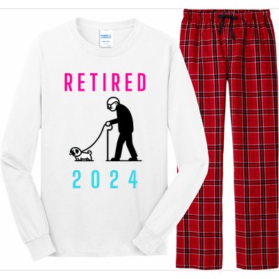 Retired 2024 Pug Owner Retirement Long Sleeve Pajama Set