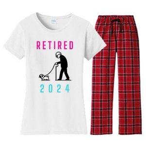 Retired 2024 Pug Owner Retirement Women's Flannel Pajama Set