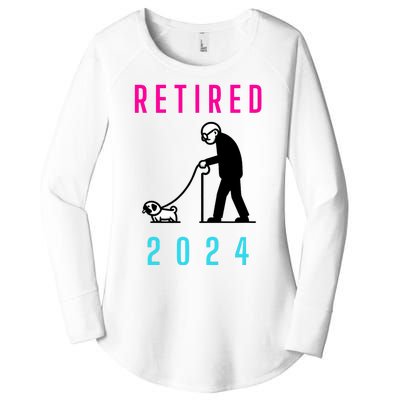 Retired 2024 Pug Owner Retirement Women's Perfect Tri Tunic Long Sleeve Shirt