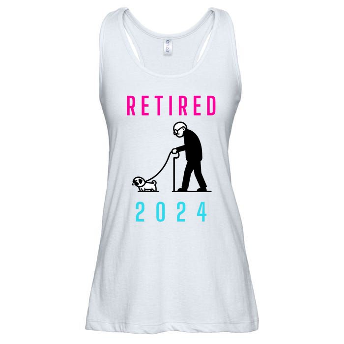 Retired 2024 Pug Owner Retirement Ladies Essential Flowy Tank