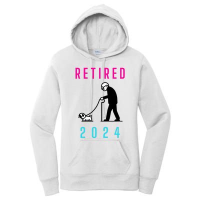 Retired 2024 Pug Owner Retirement Women's Pullover Hoodie