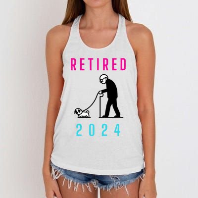 Retired 2024 Pug Owner Retirement Women's Knotted Racerback Tank