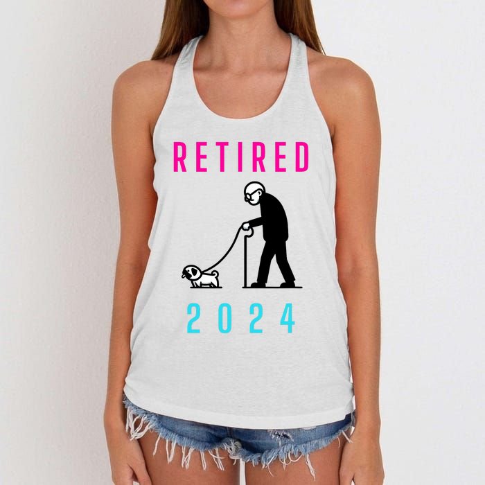 Retired 2024 Pug Owner Retirement Women's Knotted Racerback Tank