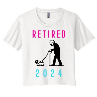 Retired 2024 Pug Owner Retirement Women's Crop Top Tee