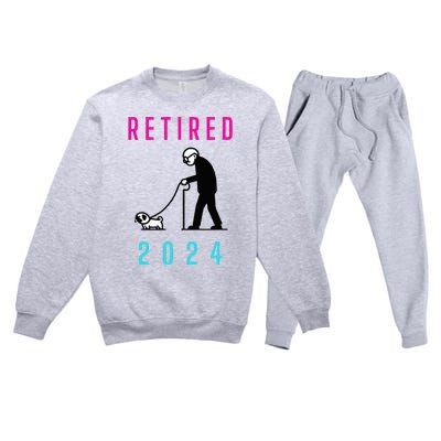 Retired 2024 Pug Owner Retirement Premium Crewneck Sweatsuit Set